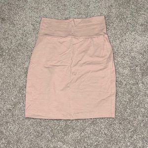 Tan/cream bodycon mini skirt